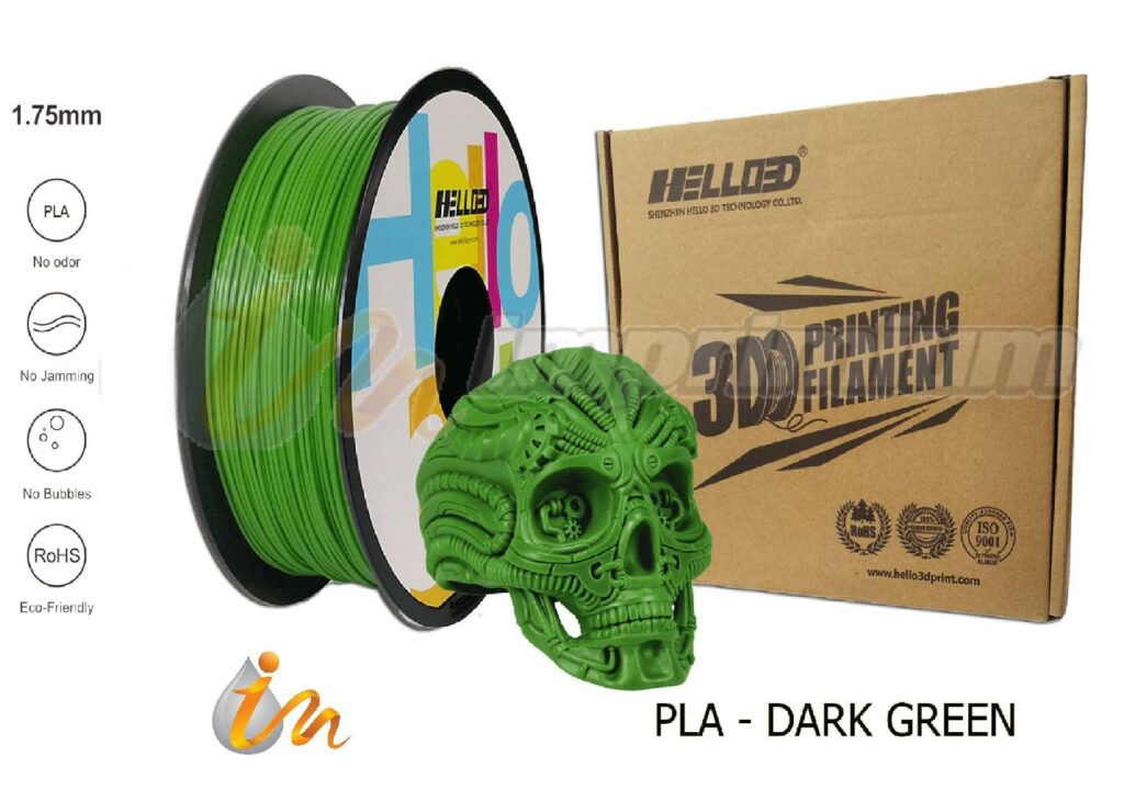filamentos 3d pla dark green imprimium sas